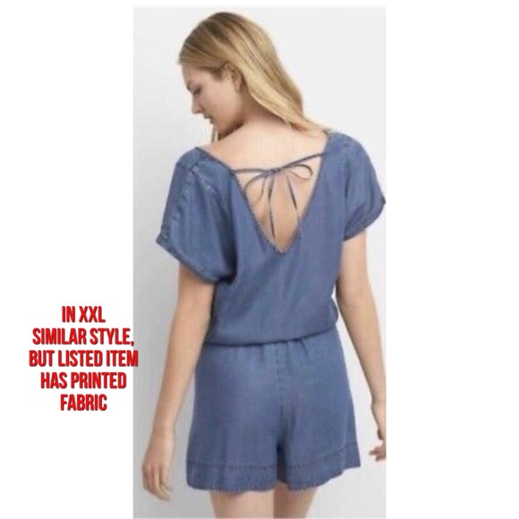 🩷2/$30❤️Gap Tencel V Neck Romper Women’s XXL - Picture 2 of 11